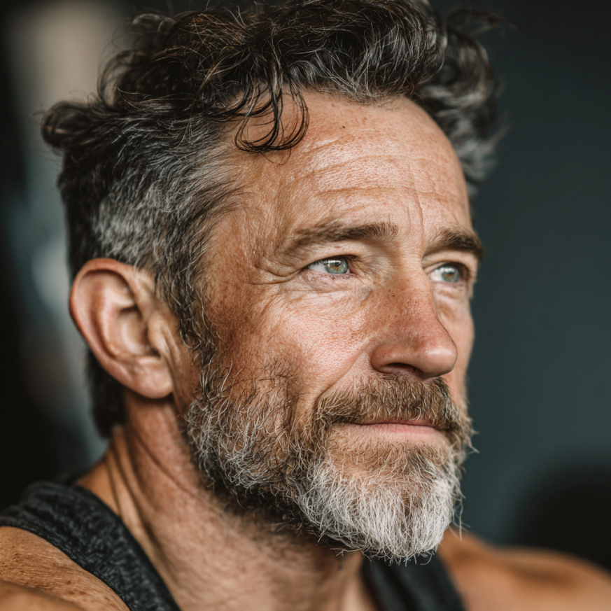 Senior activ făcând exerciții